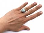 Art Deco precious harlequin opal and diamond ring
