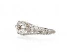 1920s cushion old cut diamond openwork solitaire engagement ring