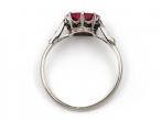 Burmese pink sapphire and diamond solitaire ring in platinum