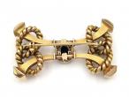 18kt yellow gold, sapphire and diamond retro rope brooch