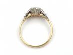 1.43ct Old European cut diamond flanked solitaire ring