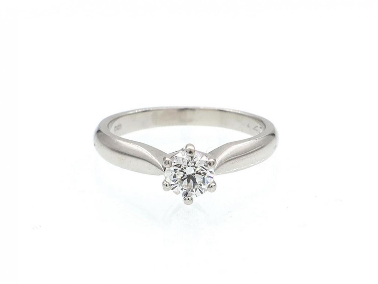 Vintage 0.40cts round brilliant cut diamond solitaire ring