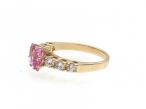 Vintage pink sapphire and diamond ring in 18kt yellow gold