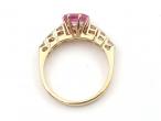 Vintage pink sapphire and diamond ring in 18kt yellow gold
