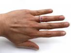 Vintage pink sapphire and diamond ring in 18kt yellow gold