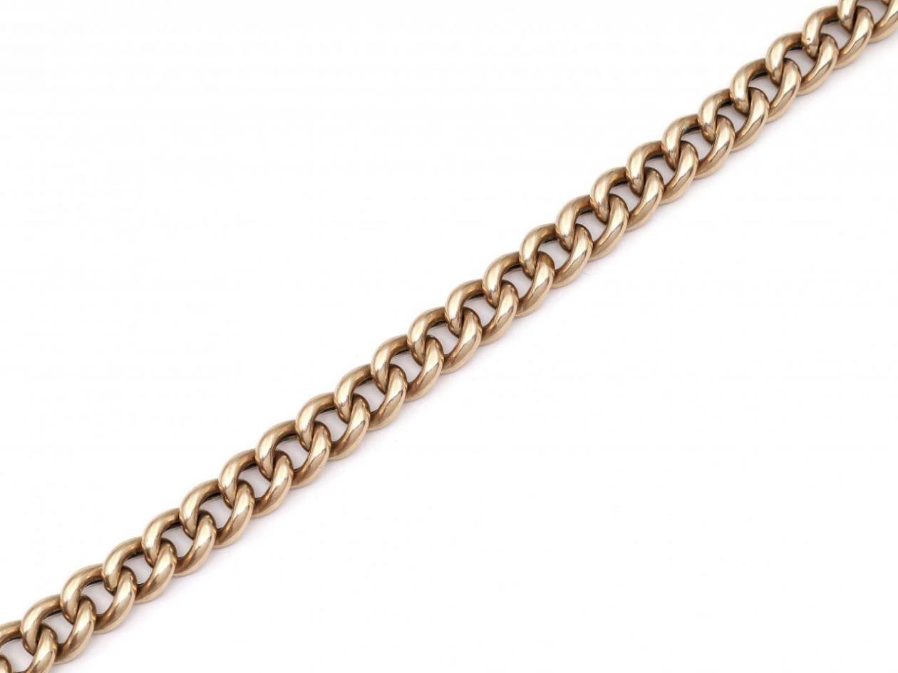 Antique 10kt gold hollow curb link bracelet