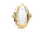 Retro oval moonstone dress ring in 14kt yellow gold