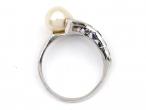 Art Deco pearl, diamond and sapphire asymmetric ring