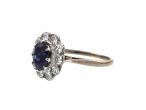 Vintage sapphire and diamond floral cluster ring