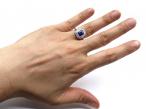 Art Deco Burmese sapphire and diamond floral cluster ring