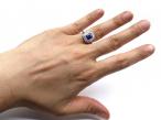 Art Deco Burmese Sapphire & Diamond Floral Cluster Ring