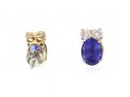 Tanzanite and diamond stud earrings in 18kt gold