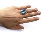 Santa Maria 36.86ct aquamarine and Burmese ruby cocktail ring