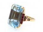 Santa Maria 36.86ct aquamarine and Burmese ruby cocktail ring