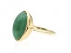 Aventurine oval cabochon dress ring in yellow gold