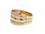 Vintage 18kt  tri-gold banded ring with ribbed details