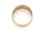 Vintage 18kt  tri-gold banded ring with ribbed details