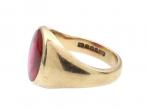 1970 synthetic ruby signet ring in 9kt yellow gold