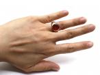 1970 synthetic ruby signet ring in 9kt yellow gold