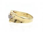 Retro 18kt yellow gold fold over ring set with diamonds