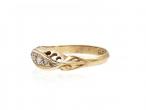 Antique 18kt yellow gold five stone diamond twist ring