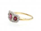 Edwardian ruby and diamond cluster ring in 18kt yellow gold