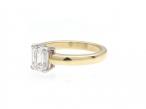 1.01ct emerald cut diamond solitaire engagement ring