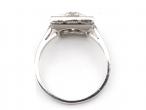 Vintage style diamond square cluster ring in platinum