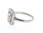 Vintage style diamond square cluster ring in platinum