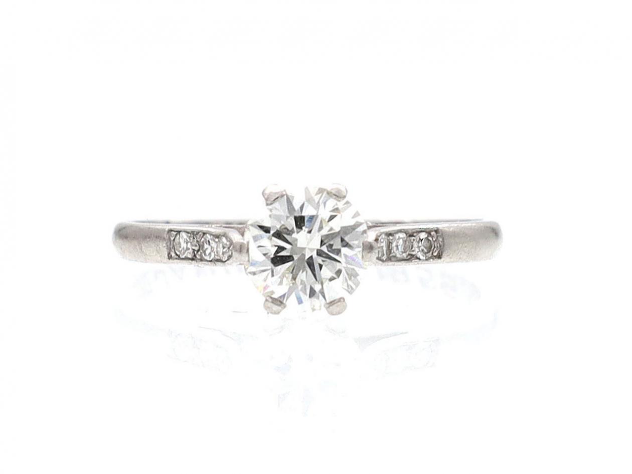 1950s platinum 0.60ct diamond solitaire engagement ring