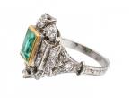 Art Deco emerald and diamond cluster ring in gold and platinum