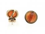 Antique converted Georgian carnelian button earrings in gold