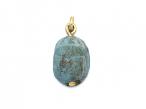 Ancient Egyptian Blue Faience Scarab Beetle Pendant