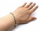 9kt white gold sapphire set wave link bracelet