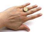 1908 half sovereign coin ring in 9kt yellow gold mount