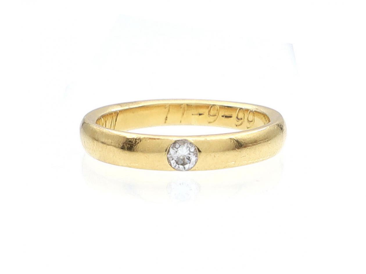 Contemporary diamond set 20kt yellow gold ring