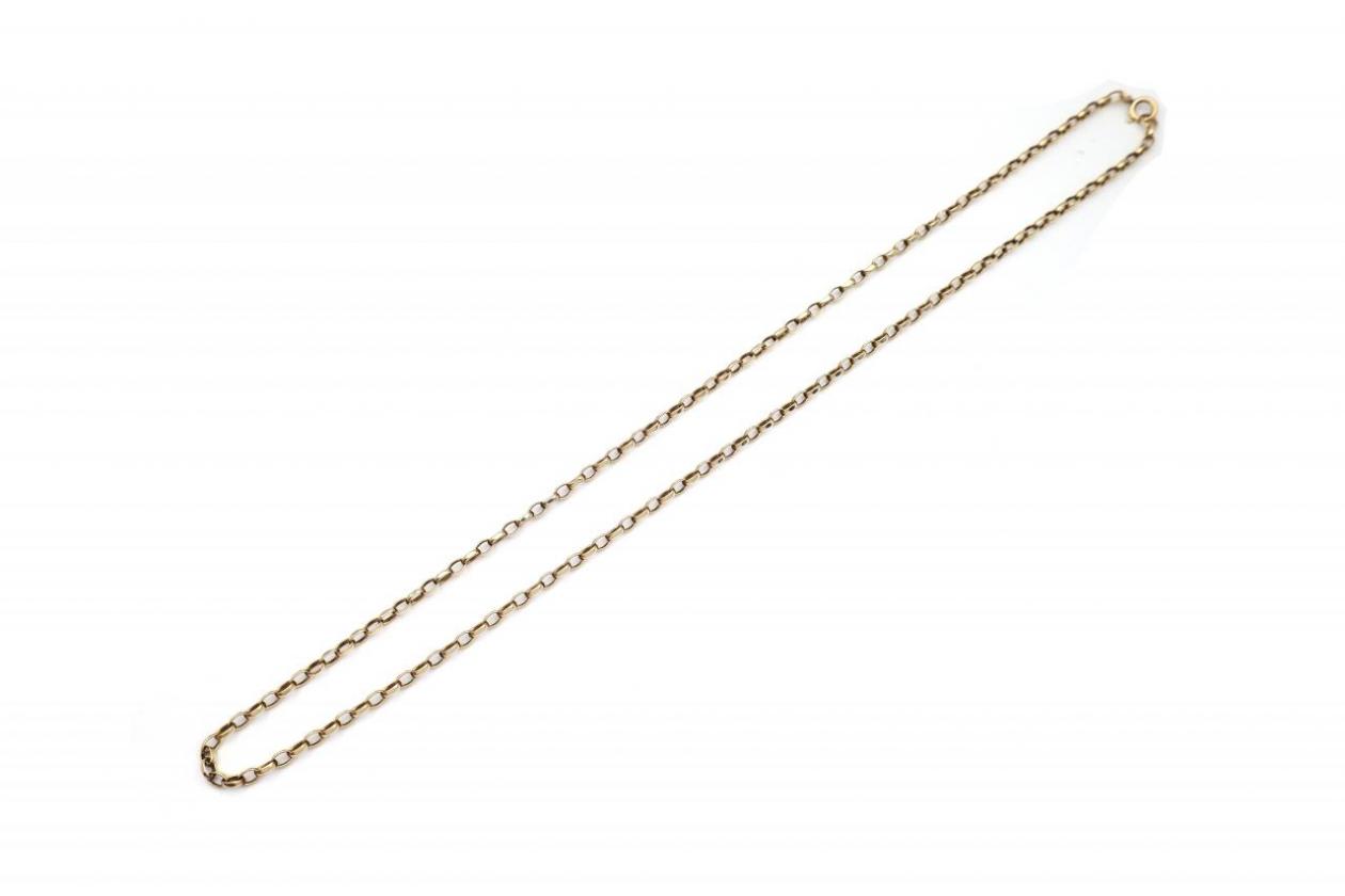 Antique 9kt yellow gold oval belcher chain