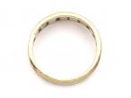 Vintage matte 9kt tri-gold graduating linear ring