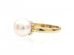 Retro 18kt yellow gold and cultured pearl dress ring