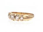 Antique five stone rose cut diamond ring in 18kt yellow gold