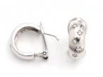 Contemporary 18kt white gold diamond set hinged hoop earrings