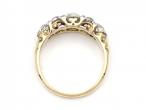 Antique five stone diamond carved ring in 18kt yellow gold