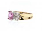 Pink Ceylon sapphire and diamond solitaire ring