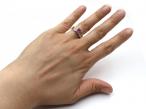 Pink Ceylon sapphire and diamond solitaire ring