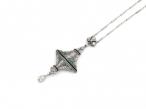 Art Deco onyx, emerald and diamond openwork pendant in platinum