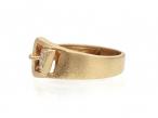 Vintage matte 18kt yellow gold and diamond buckle ring