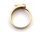 Vintage Matte 18kt Yellow Gold & Diamond Buckle Ring