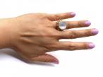 Art Nouveau 18kt Yellow Gold & Moonstone Bombe Cocktail Ring