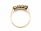 Antique Iberian four stone ruby and diamond ring in gold