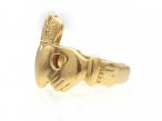 Vintage 22ct yellow gold Claddagh ring 'Till'a the seas gang dry'